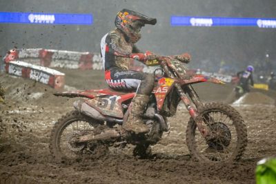 PROMISE ON SHOW FOR TROY LEE DESIGNS/RED BULL/GASGAS FACTORY RACING IN TOUGH SAN FRANCISCO CONDITIONS